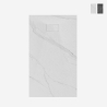 Rechthoekige douchebak 120x90 cm gelijk met de vloer met marmereffect Stone MM Aanbieding