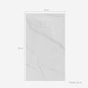 Rechthoekige douchebak 120x90 cm gelijk met de vloer met marmereffect Stone MM Catalogus