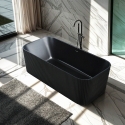 Vrijstaand matzwart rechthoekig ligbad 170x75 cm Lemno Dark Aanbieding