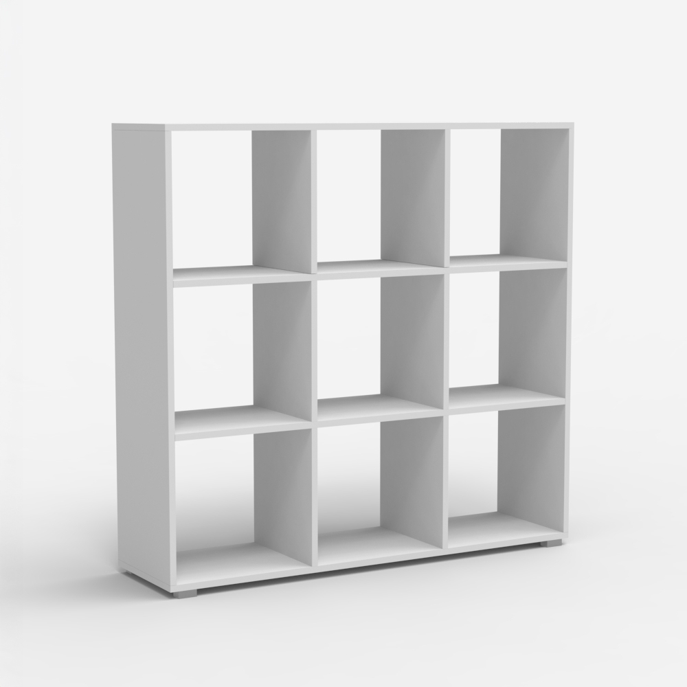 Moderne witte houten boekenkast 108 x 29 x 104 cm Wari Aanbieding Moderne witte houten boekenkast 108 x 29 x 104 cm Wari Aanbieding