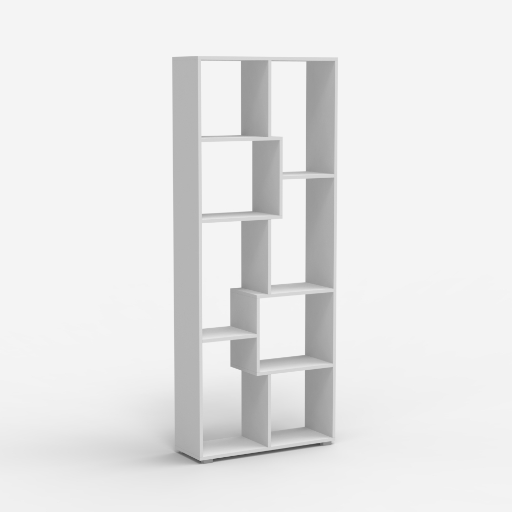 Modern design witte houten boekenkast 70 x 24 x 178 cm Kajes Aanbieding Modern design witte houten boekenkast 70 x 24 x 178 cm Kajes Aanbieding
