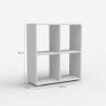 Moderne witte of grijze lage boekenkast 60 x 24 x 68 cm Arkus Voorraad