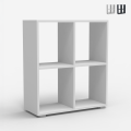 Moderne witte of grijze lage boekenkast 60 x 24 x 68 cm Arkus Aanbieding