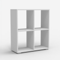Moderne witte of grijze lage boekenkast 60 x 24 x 68 cm Arkus Aanbod