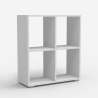 Moderne witte of grijze lage boekenkast 60 x 24 x 68 cm Arkus Aanbod