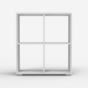 Moderne witte of grijze lage boekenkast 60 x 24 x 68 cm Arkus Kortingen