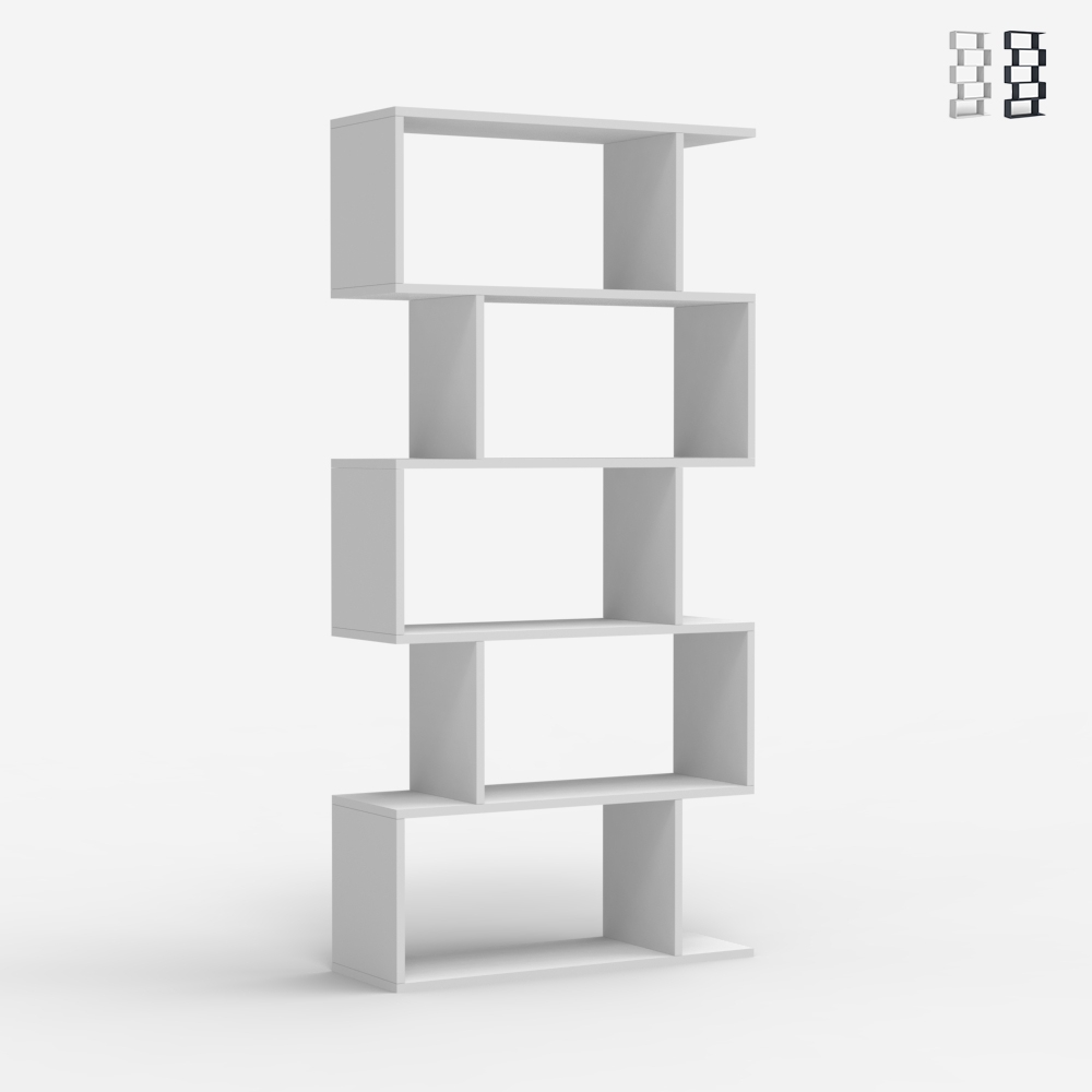 Moderne design wandboekenkast met 5 houten planken Lexis Aanbieding