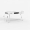 Wit bureau in Scandinavische stijl met 2 lades 150x60 cm Sidney Korting