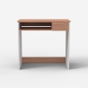 Ruimtebesparend wit en houten bureau 80 cm Madrid Aanbod
