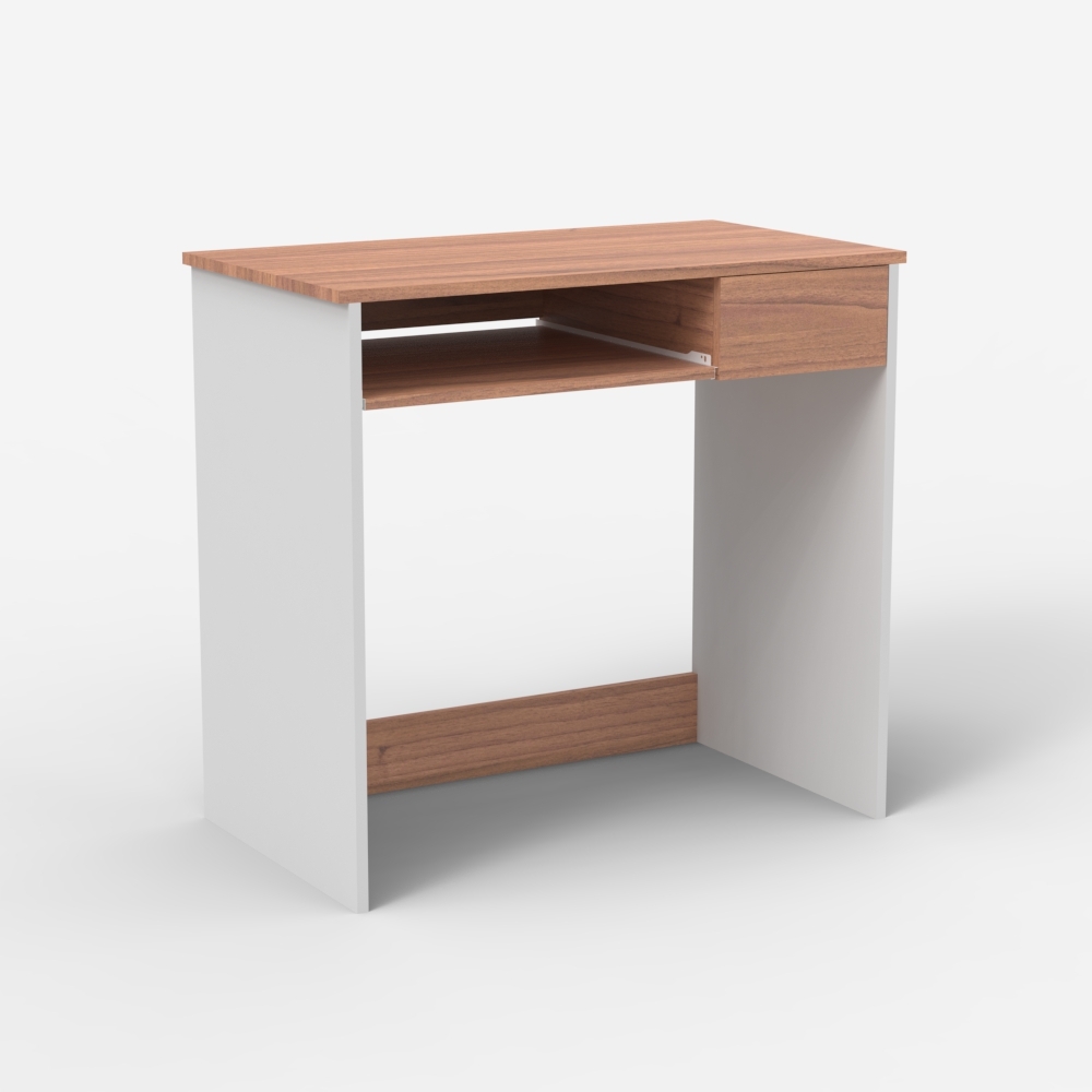Ruimtebesparend wit en houten bureau 80 cm Madrid Aanbieding Ruimtebesparend wit en houten bureau 80 cm Madrid Aanbieding
