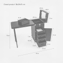 Make-up trolley make-up koffer met spiegel, tafel en verlichting Smarty Prijs