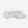 3-zits modulaire hoekbank van stof Rylos 