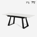 Moderne uitschuifbare eettafel 160-200x90 cm met marmereffect Caracas Aanbieding