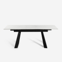 Moderne uitschuifbare eettafel 160-200x90 cm met marmereffect Caracas Catalogus