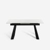 Moderne uitschuifbare eettafel 160-200x90 cm met marmereffect Caracas Kortingen