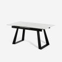 Moderne uitschuifbare eettafel 160-200x90 cm met marmereffect Caracas Korting