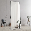 Grote moderne zwarte staande verticale spiegel 180x80 cm Hamstur-B Aanbieding