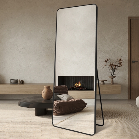 Grote moderne zwarte spiegel 180x80 cm Arsen-B Aanbieding