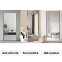 Grote moderne zwarte staande verticale spiegel 180x80 cm Hamstur-B Korting
