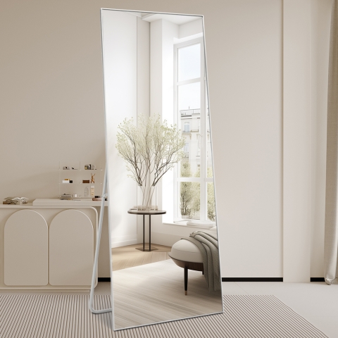 Grote zilveren spiegel 180x80 cm met installatie op de vloer of wand Hamstur-S Aanbieding
