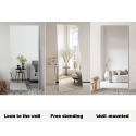 Grote zilveren spiegel 180x80 cm met installatie op de vloer of wand Hamstur-S Kortingen