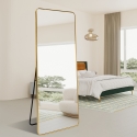 Gouden design spiegel 180 cm opgehangen of vrijstaande installatie Arsen-G Aanbod