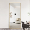 Gouden design spiegel 180 cm opgehangen of vrijstaande installatie Arsen-G Korting