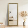 Verticale houteffect wandspiegel 180x80 cm met standaard Kommi Korting