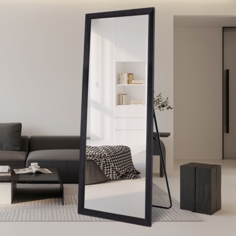 Staande spiegel met zwart frame 180x80 cm Aprikosa Aanbieding