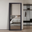 Staande spiegel met zwart frame 180x80 cm Aprikosa Korting