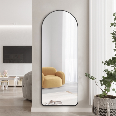Spiegel voor aan de muur met zwarte rand 170x65 cm modern ontwerp Selur Aanbieding
