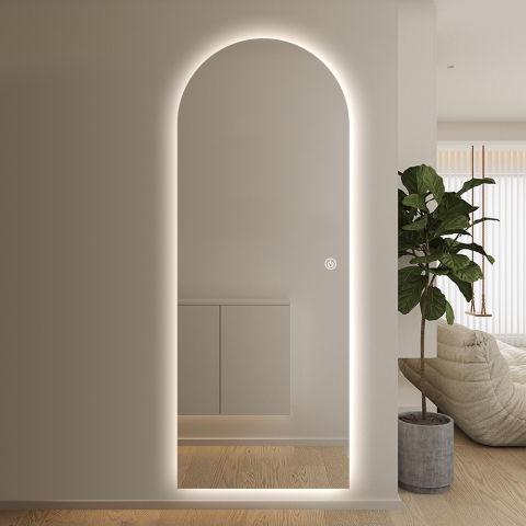 Moderne verlichte LED-wandspiegel 170x65 cm Stjarna Aanbieding