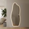 Asymmetrische moderne design wandspiegel met achtergrondverlichting 170x65 cm Kerti Kortingen