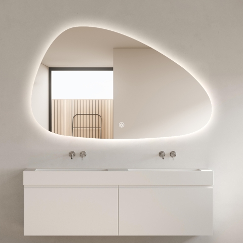 Anti-condens modern design badkamerspiegel met verlichting Humar Aanbieding