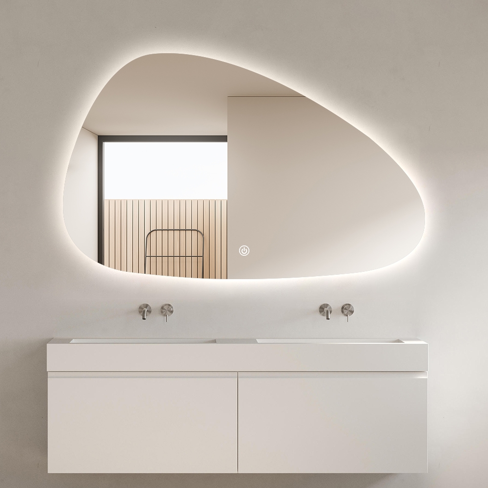 Anti-condens modern design badkamerspiegel met verlichting Humar Aanbieding