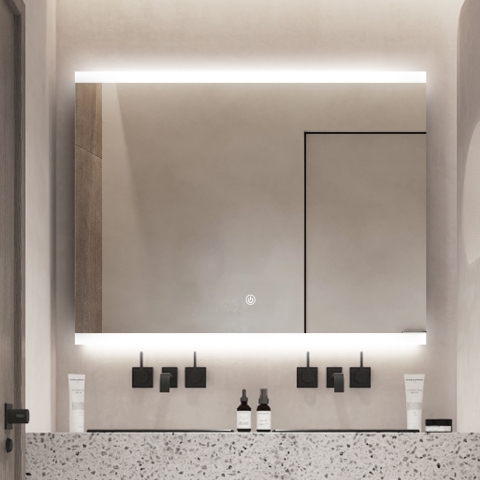 Anti-condens badkamerspiegel met LED-verlichting 90x70 cm Krona L Aanbieding