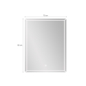Badkamerspiegel met anti-condens functie en achtergrondverlichting 70x90 cm Vindur XL Voorraad