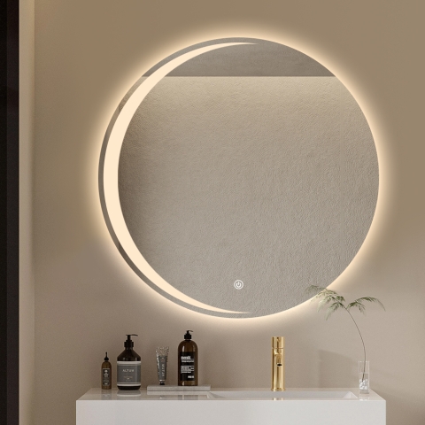 Ronde anti-condens badkamerspiegel met verlichting 70 cm Skeri XL Aanbieding