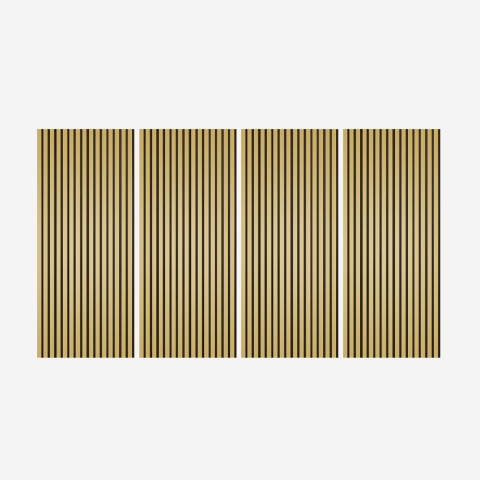 4 x houten akoestische wandpanelen met gouden effect 120x60 cm Tabb-GO Aanbieding