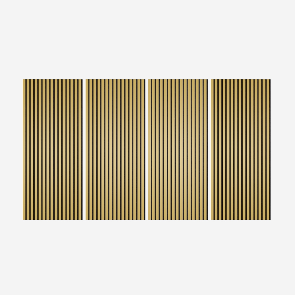 4 x houten akoestische wandpanelen met gouden effect 120x60 cm Tabb-GO Aanbieding