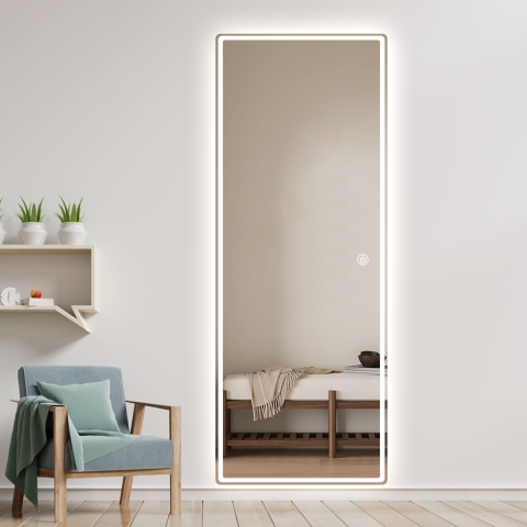 Rechthoekige LED-wandspiegel 170x65 cm met achtergrondverlichting Trefil Aanbieding