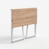 Ruimtebesparend wit en houten opklapbaar bureau 80x45x75 cm Wolly W Korting