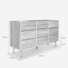 Ladekast dressoir van hout met 9 laden 120x40x72 cm Vudan Voorraad
