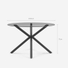 Moderne ronde glazen tafel van 120 cm met zwarte gekruiste poten Lotos Korting