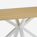 Eettafel van hout 200x100 cm met gekruiste witte poten Moyo Aanbod