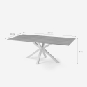 Eettafel van hout 200x100 cm met gekruiste witte poten Moyo Korting