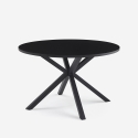 Ronde zwarte tafel 120 cm met gekruiste poten Samu Verkoop