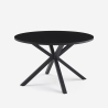 Ronde zwarte tafel 120 cm met gekruiste poten Samu Verkoop