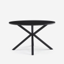 Ronde zwarte tafel 120 cm met gekruiste poten Samu Aanbieding