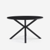 Ronde zwarte tafel 120 cm met gekruiste poten Samu Aanbieding